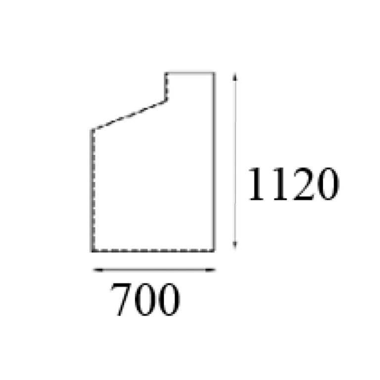 Lada recepcyjna Vista , bok wysoki 70x112cm