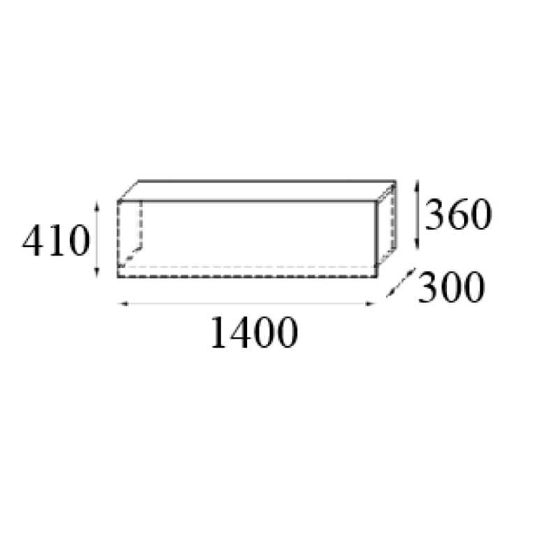 Lada recepcyjna Vista nadstawka 140x30x41/36cm