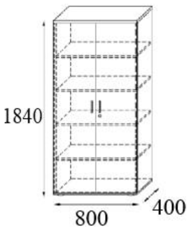 Szafa 5OH aktowa 2 drzwiowa 80x40x184cm - obrazek 3