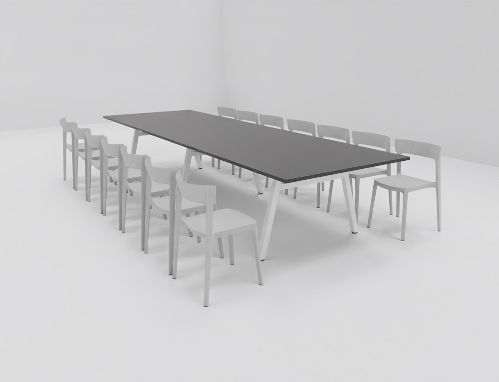 Stół konferencyjny 400x120x76cm, na nogach metalowych A - obrazek 2