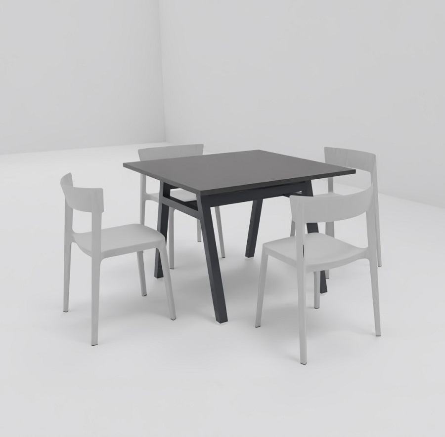 Stół konferencyjny 100x100x76cm, na nogach metalowych A - obrazek 2