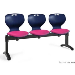 Ławka 3 MATA granat, tapicerowane nakładki