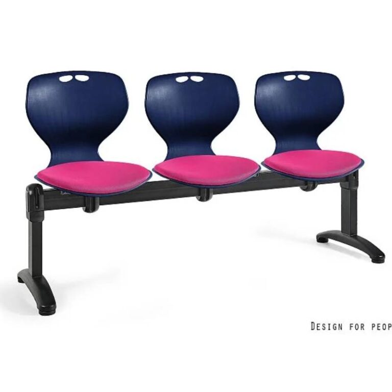 Ławka 3 MATA granat, tapicerowane nakładki