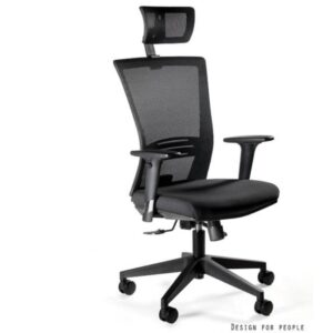 ERGONIC fotel obrotowy z zagłówkiem norma BHP