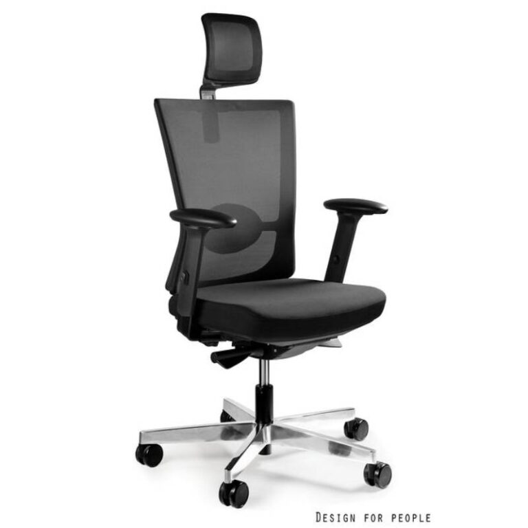 Fotel obrotowy FORTE z zagłówkiem, czarny