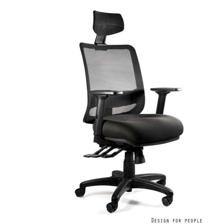 Fotel SAGA PLUS 24/7 zagłówek, ergonomiczny , czarny