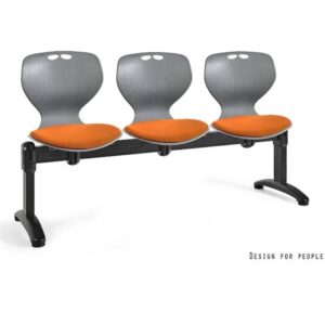 Ławka 3 MATA szara, tapicerowane nakładki