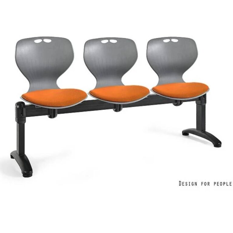 Ławka 3 MATA szara, tapicerowane nakładki