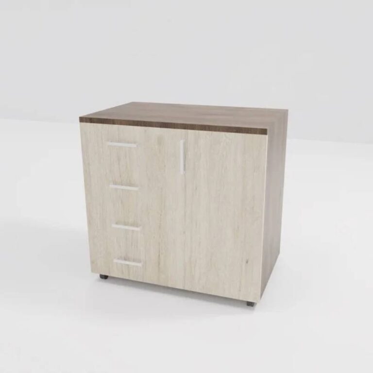 Szafka z szufladami i półką, dostawiana do biurka