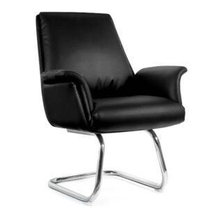 Fotel gościnny APUS SKID czarna eko skóra