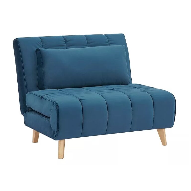 Fotel rozkładany BILLY niebieski velvet