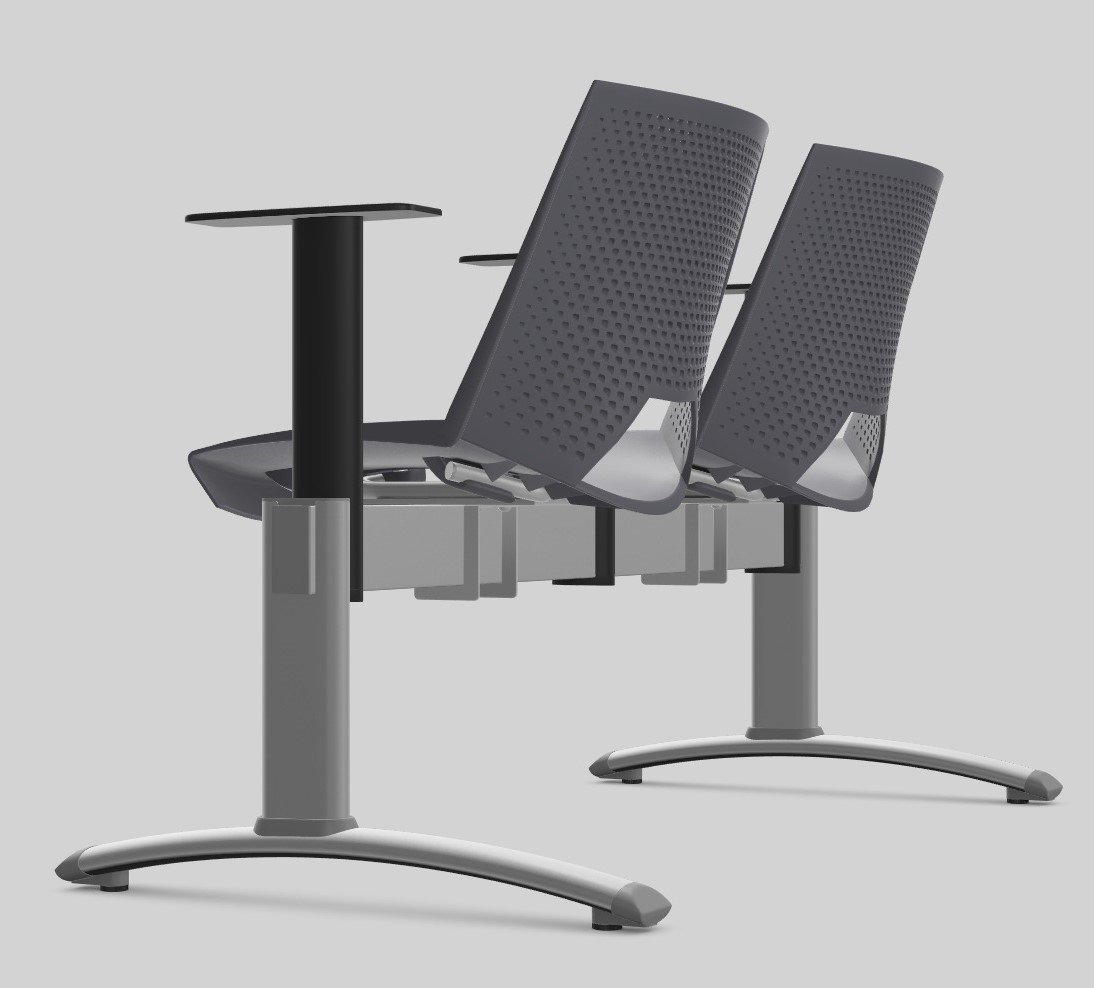 Ławka PAN STRIKE 2 siedziska L118cm stelaż STN - obrazek 8