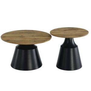 Ławy do salonu Itaka zestaw 2 sztuk dąb artisan czarny mat