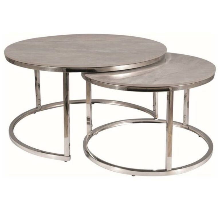 PORTAFINO B komplet 2 nowoczesnych stolików fi 60 i fi 45