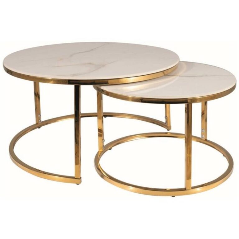 PORTAFINO A komplet 2 nowoczesnych stolików fi 60 i fi 45