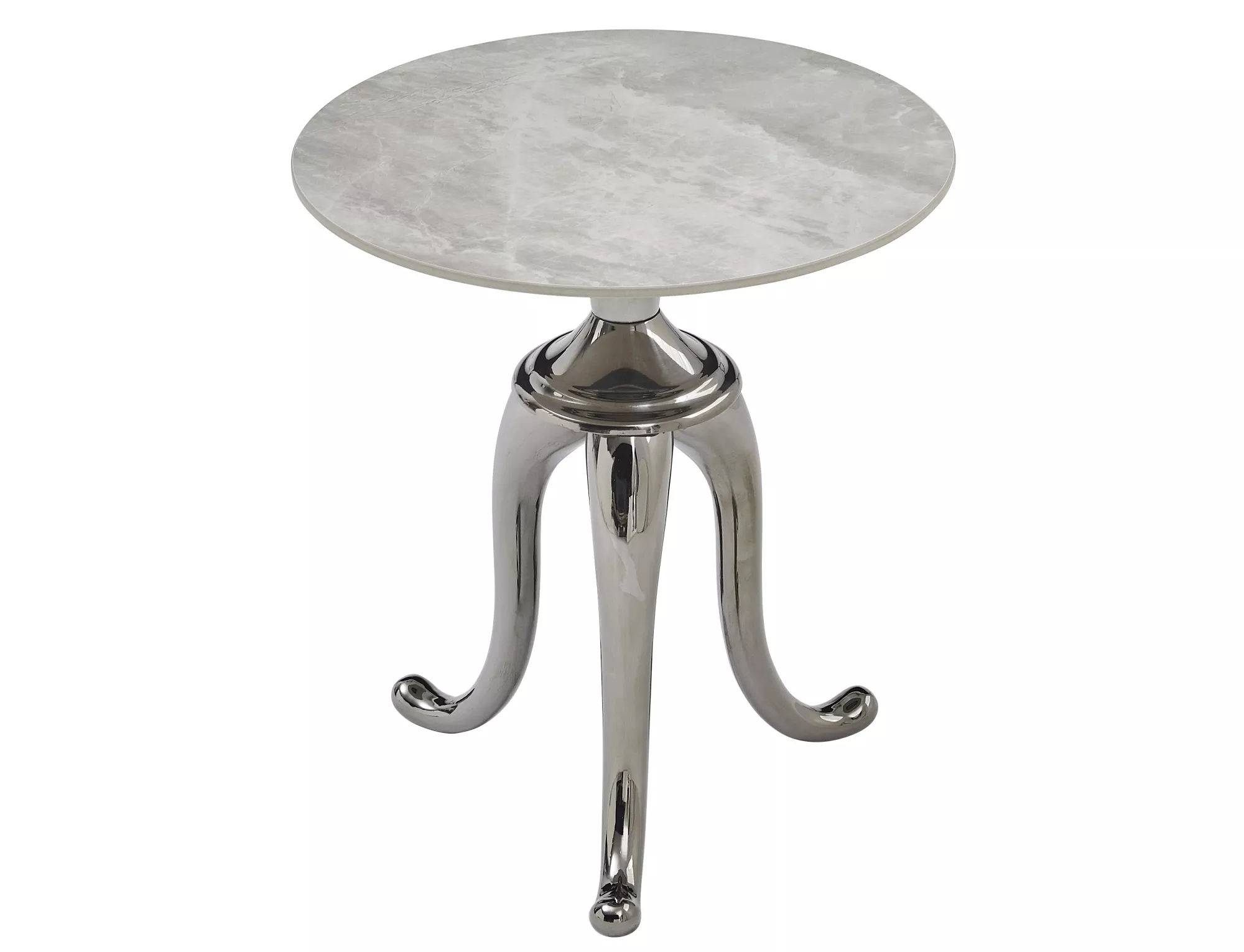Stolik SNAKE w stylu glamour srebrny - obrazek 2
