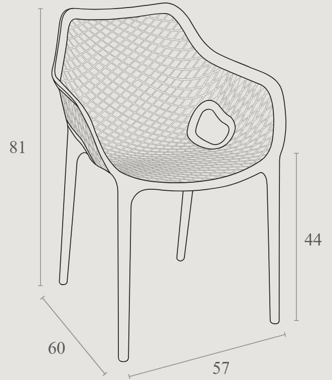 Krzesło plastikowe AIR XL– zestaw 4 sztuki HORECA - obrazek 2