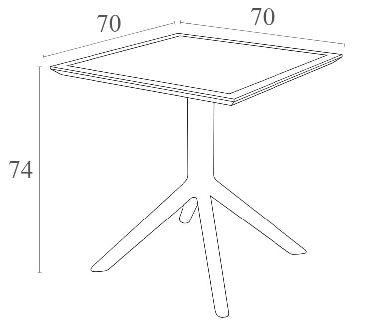 Stół z tworzywa SKY 70x70 - patio, ogród, HoReCa - obrazek 2
