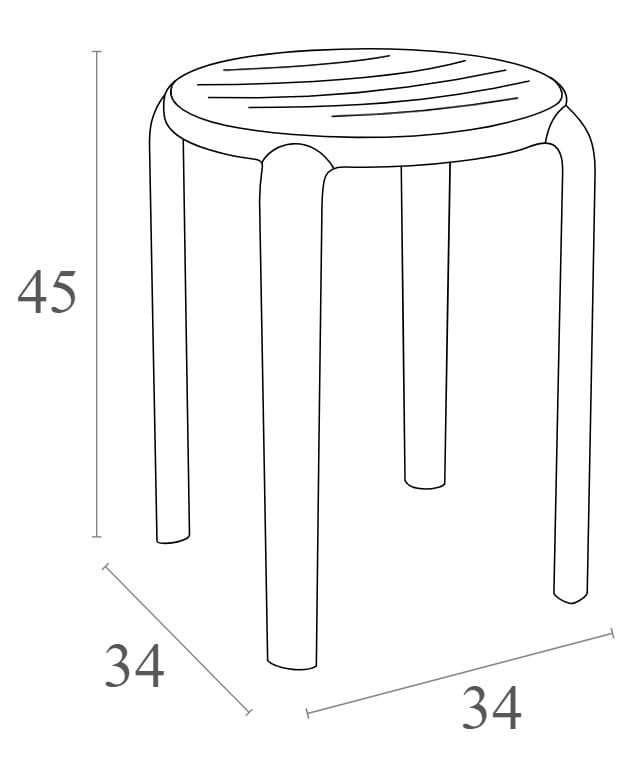 Taboret niski TOM BAR 45 - zestaw 4 sztuki - obrazek 2