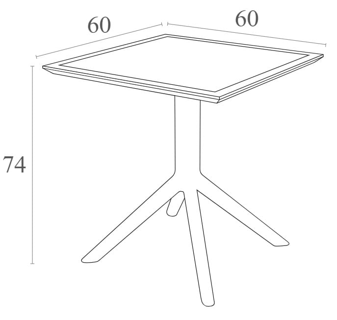 Stół składany SKY 60x60 - patio, ogród, HoReCa zestaw 2 sztuki - obrazek 2