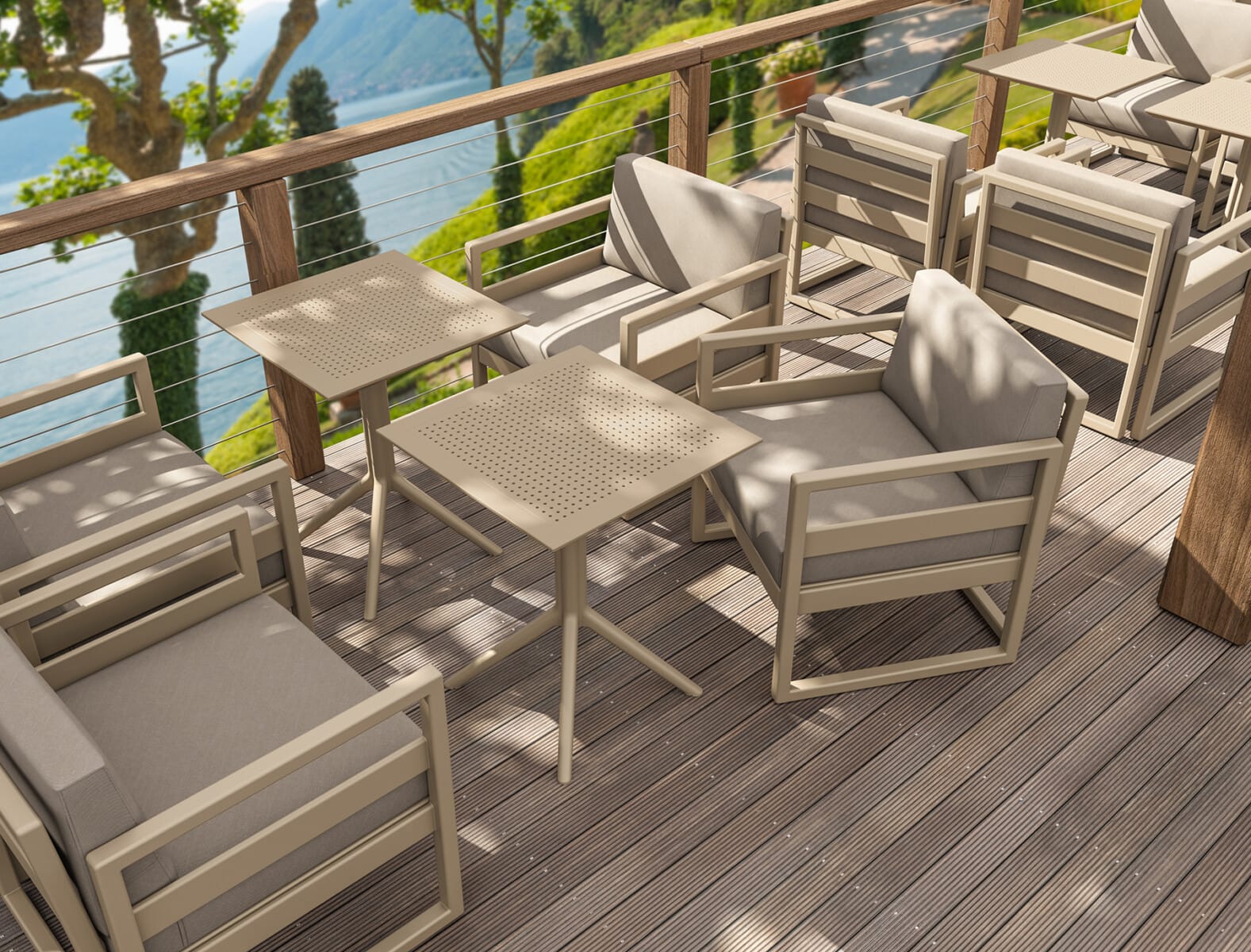 Stół składany SKY 60x60 - patio, ogród, HoReCa zestaw 2 sztuki - obrazek 17