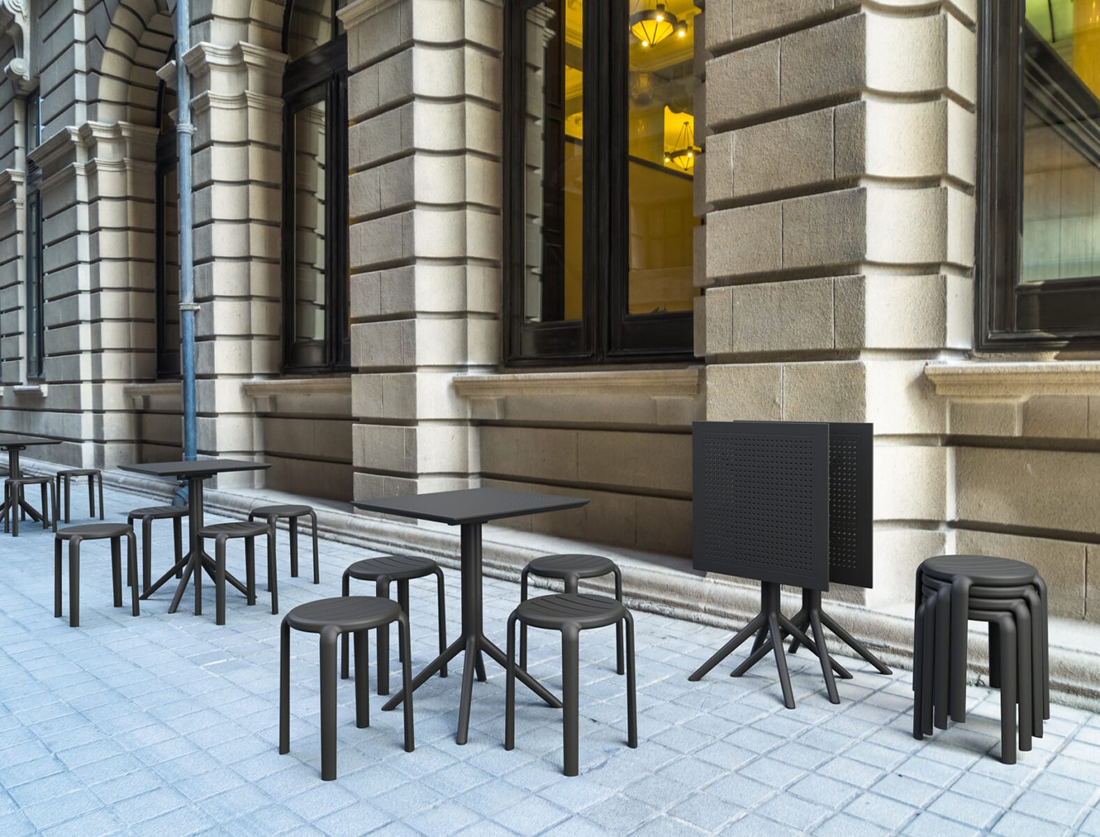 Stół składany SKY 60x60 - patio, ogród, HoReCa zestaw 2 sztuki - obrazek 21