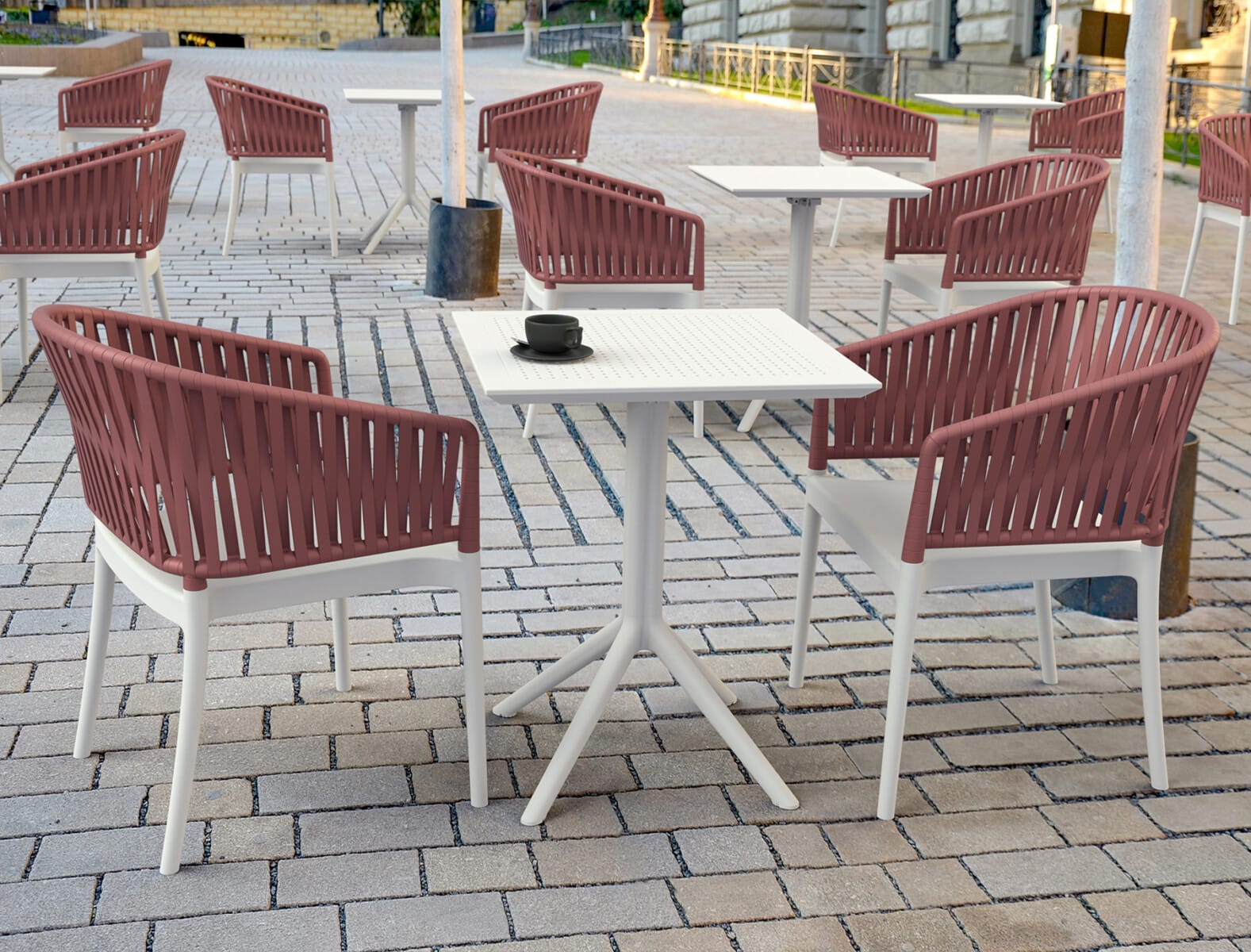 Stół składany SKY 60x60 - patio, ogród, HoReCa zestaw 2 sztuki - obrazek 22
