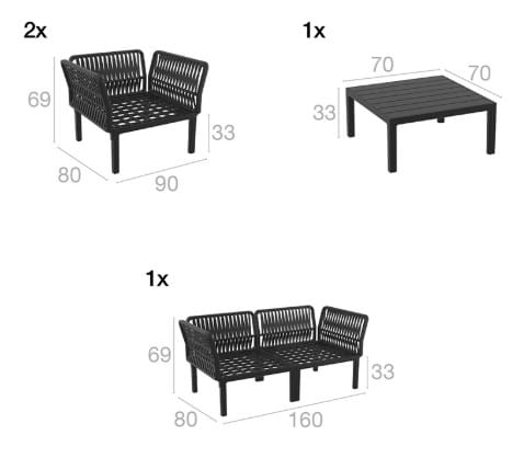 Zestaw wypoczynkowy ogrodowy PORTOFINO Lounge Set - obrazek 2