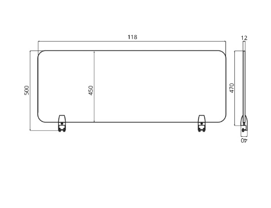 Panel akustyczny H47 – przegroda na biurko 120–200cm. - obrazek 2